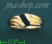 14K Gold High Polished Onyx Ring - Click Image to Close