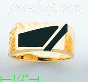 14K Gold High Polished Onyx Ring - Click Image to Close