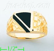 14K Gold High Polished Onyx Ring - Click Image to Close