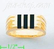 14K Gold High Polished Onyx Ring - Click Image to Close