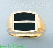 14K Gold High Polished Onyx Ring - Click Image to Close