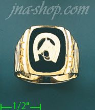 14K Gold Men's Onyx Ring - Click Image to Close