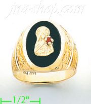 14K Gold Men's Onyx Ring - Click Image to Close