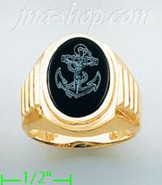 14K Gold Men's Picture Ring - Click Image to Close