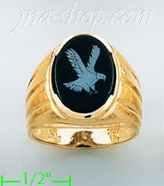 14K Gold Men's Picture Ring - Click Image to Close