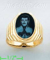 14K Gold Men's Picture Ring - Click Image to Close