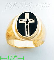 14K Gold Men's Picture Ring - Click Image to Close