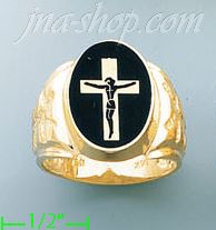 14K Gold Men's Picture Ring - Click Image to Close