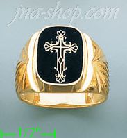 14K Gold Men's Picture Ring - Click Image to Close