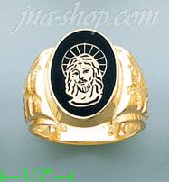 14K Gold Men's Picture Ring - Click Image to Close