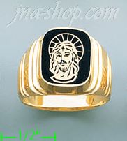 14K Gold Men's Picture Ring - Click Image to Close