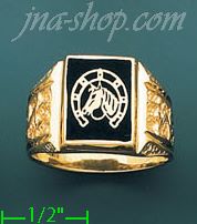 14K Gold Men's Picture Ring - Click Image to Close