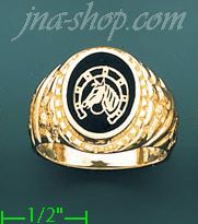 14K Gold Men's Picture Ring - Click Image to Close