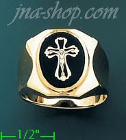 14K Gold Men's Picture Ring - Click Image to Close