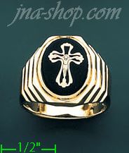 14K Gold Men's Picture Ring - Click Image to Close