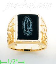 14K Gold Men's Picture Ring - Click Image to Close