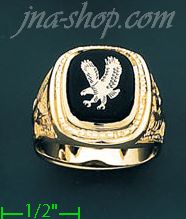 14K Gold Men's Picture Ring - Click Image to Close