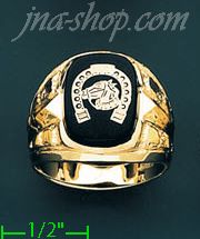 14K Gold Men's Picture Ring - Click Image to Close