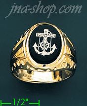 14K Gold Men's Picture Ring - Click Image to Close