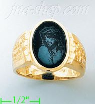 14K Gold Men's Picture Ring - Click Image to Close