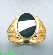 14K Gold Men's Color Stone Ring - Click Image to Close