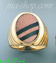 14K Gold Men's Color Stone Ring - Click Image to Close