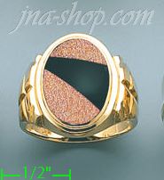 14K Gold Men's Color Stone Ring - Click Image to Close