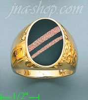 14K Gold Men's Color Stone Ring - Click Image to Close