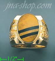 14K Gold Men's Color Stone Ring - Click Image to Close