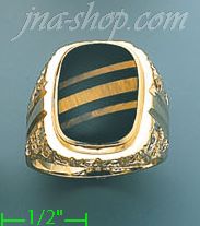 14K Gold Men's Color Stone Ring - Click Image to Close