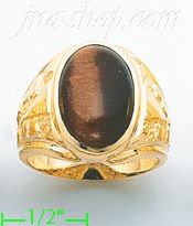 14K Gold Men's Color Stone Ring - Click Image to Close