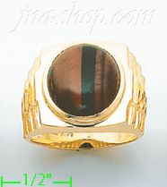 14K Gold Men's Color Stone Ring - Click Image to Close