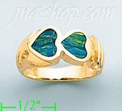 14K Gold Assorted Stone Ring - Click Image to Close