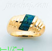 14K Gold Assorted Stone Ring - Click Image to Close