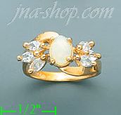 14K Gold Assorted Stone Ring - Click Image to Close