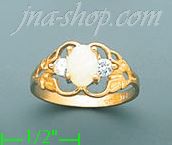 14K Gold Assorted Stone Ring - Click Image to Close