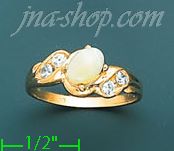 14K Gold Assorted Stone Ring - Click Image to Close