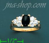 14K Gold Assorted Stone Ring - Click Image to Close