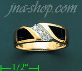 14K Gold Assorted Stone Ring - Click Image to Close