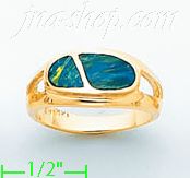 14K Gold Assorted Stone Ring - Click Image to Close