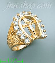 14K Gold CZ Ring - Click Image to Close