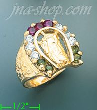 14K Gold CZ Ring - Click Image to Close