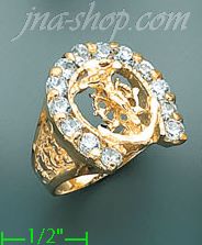 14K Gold CZ Ring - Click Image to Close