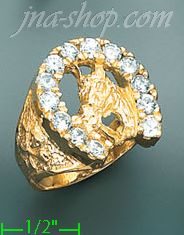 14K Gold CZ Ring - Click Image to Close