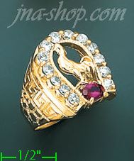 14K Gold CZ Ring - Click Image to Close