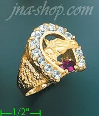 14K Gold CZ Ring - Click Image to Close