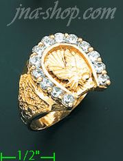 14K Gold CZ Ring - Click Image to Close