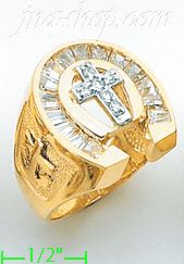 14K Gold CZ Ring - Click Image to Close