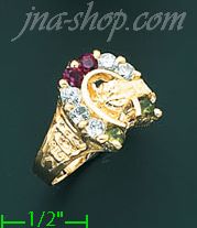 14K Gold CZ Ring - Click Image to Close