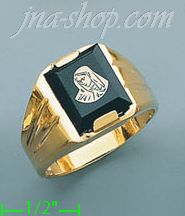 14K Gold Men's Picture Ring - Click Image to Close